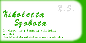 nikoletta szobota business card